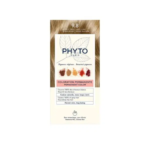 Phyto PhytoColor Kit Colorazione Permanente Senza Ammoniaca 9.8 Biondo Chiarissimo Cenere