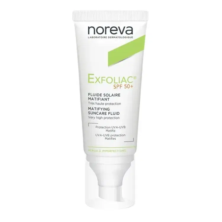Exfoliac Fluido Solare Opacizzante Spf50+ Per Pelli Grasse E Impure 40 ml
