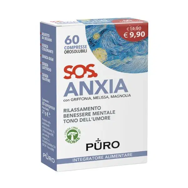 Uragme Puro Sos Anxia Integratore per il Rilassamento 60 Compresse Orosolubili