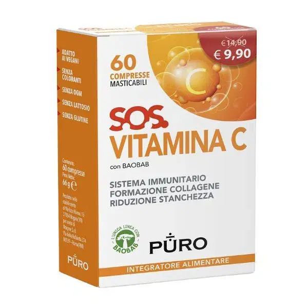 Uragme Puro Sos Vitamina C 60 Compresse Masticabili