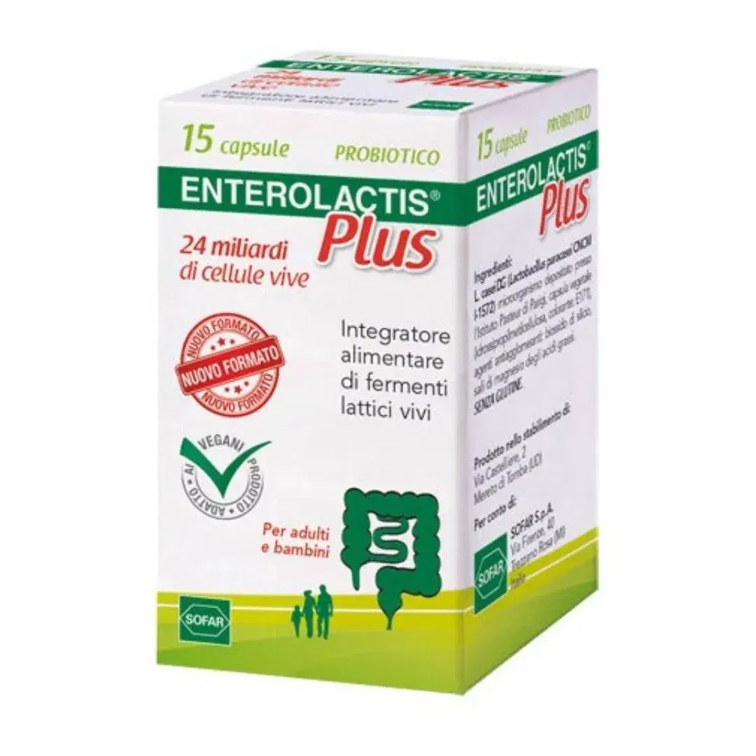 Enterolactis Plus Integratore Alimentare di Fermenti Lattici Vivi 15 Capsule