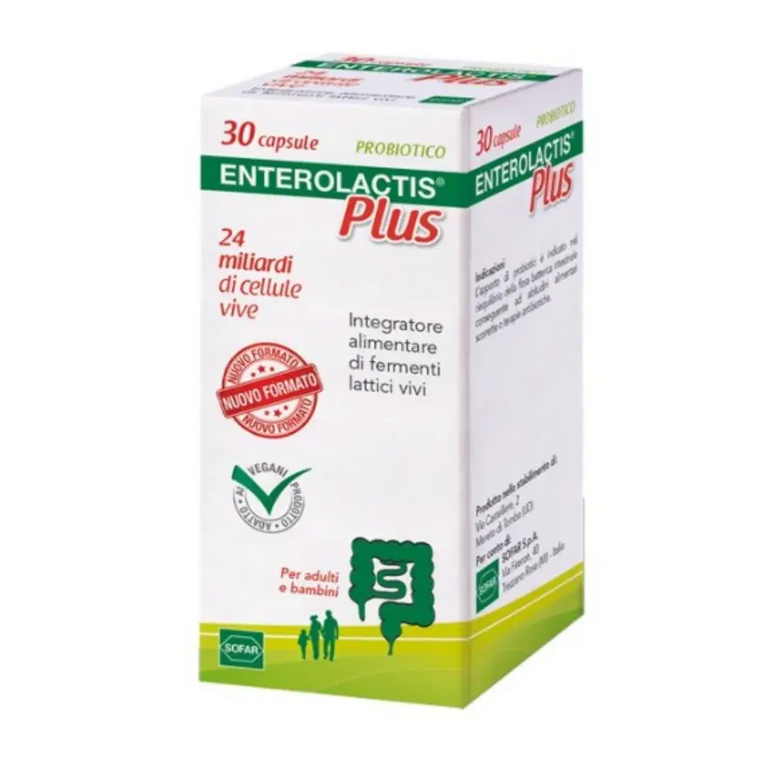 Enterolactis Plus Integratore Alimentare di Fermenti Lattici Vivi 30 Capsule