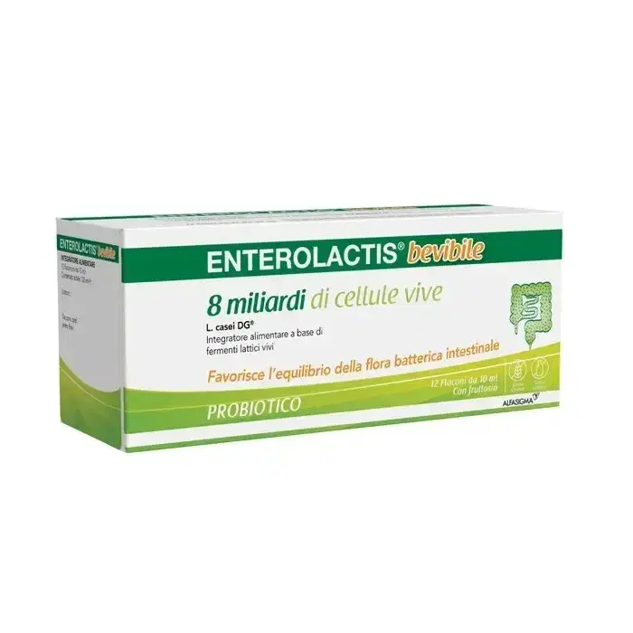 Enterolactis Bevibile Integratore Fermenti Lattici Vivi 12 Flaconcini da 10 ml