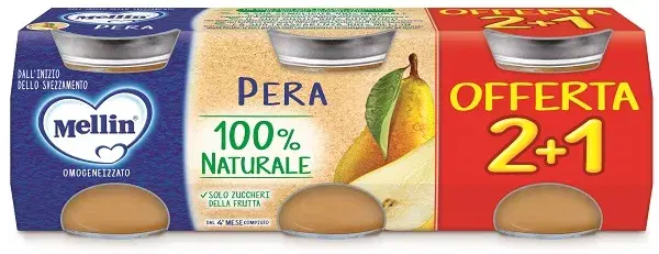 Omogeneizzato Mellin alla Pera per Bambini 3 x 100 g