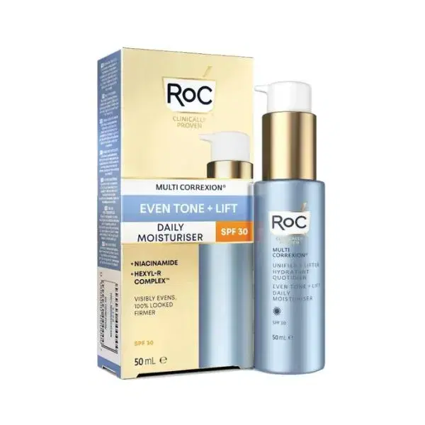 Roc Multi Correxion Even Tone + Lift Idratante Quotidiano Viso SPF30 Trattamento illuminante