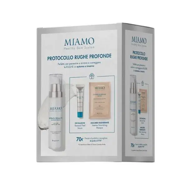 Miamo Cofanetto Retinol Cream Viso Antirughe + Renewal Peel Siero + Maschera