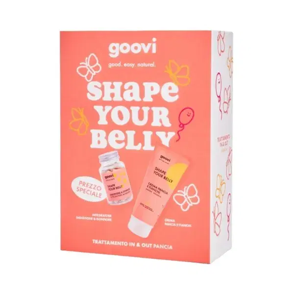 Goovi Shape Your Belly Box Integratore Gonfiore 60 Capsule + Crema Fianchi 200 ml
