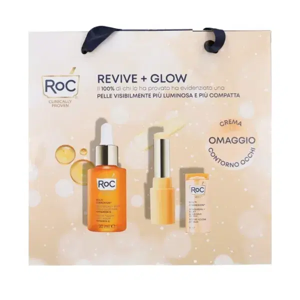 Roc Cofanetto Revive + Glow Siero Viso 30 ml + Balsamo Occhi Illuminante 4 g