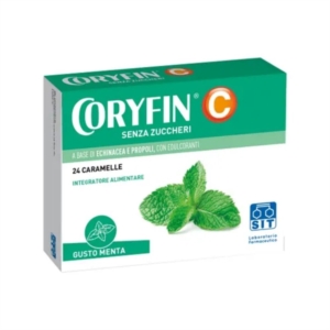 Coryfin C Integratore Alimentare Senza Zucchero al Mentolo 24 Caramelle