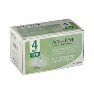 Accu-fine Ago Per Penna Da Insulina 32G 4Mm 100 Pezzi