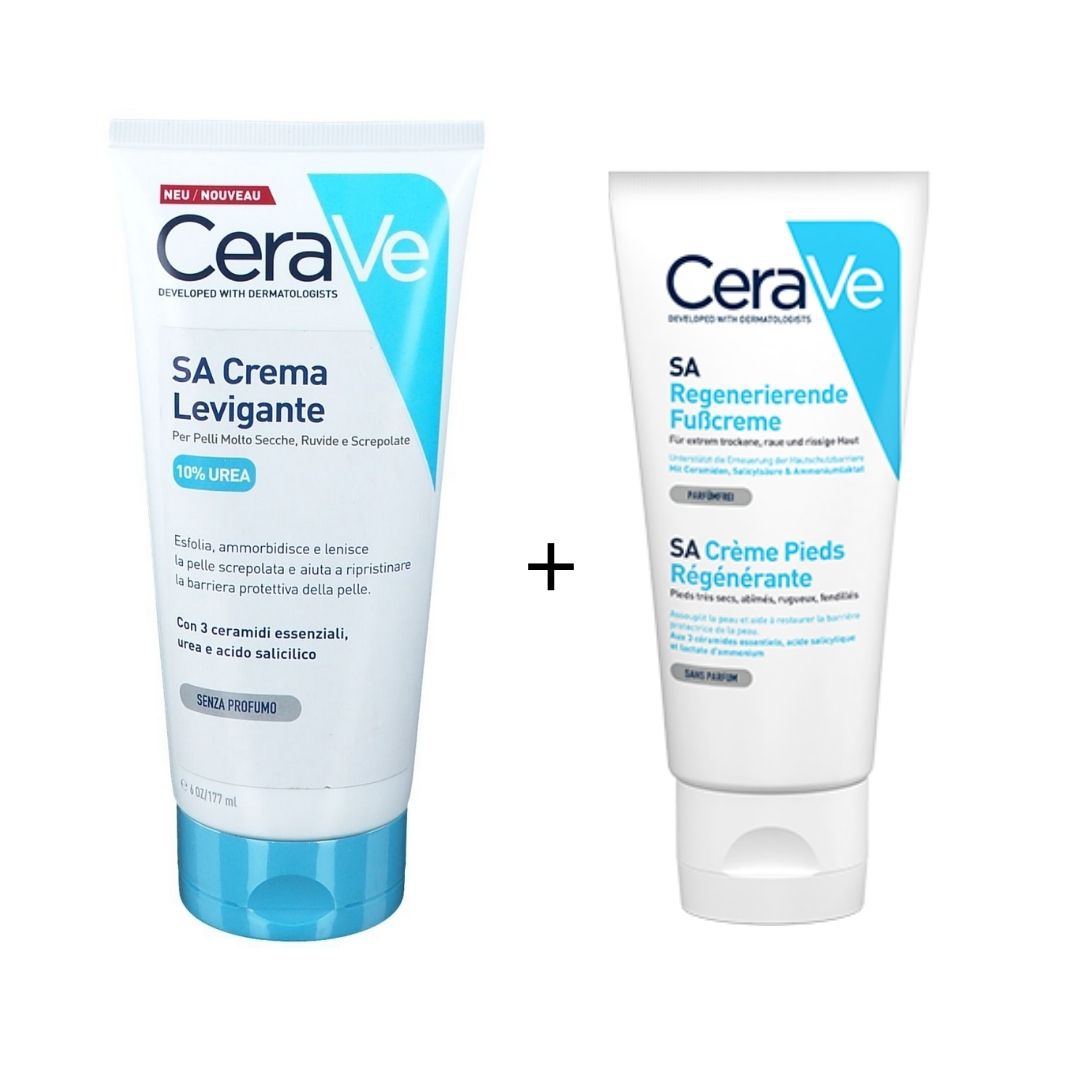 Cerave Crema Levigante Pelli Secche 177ml + Crema Piedi Rigenerante 88ml