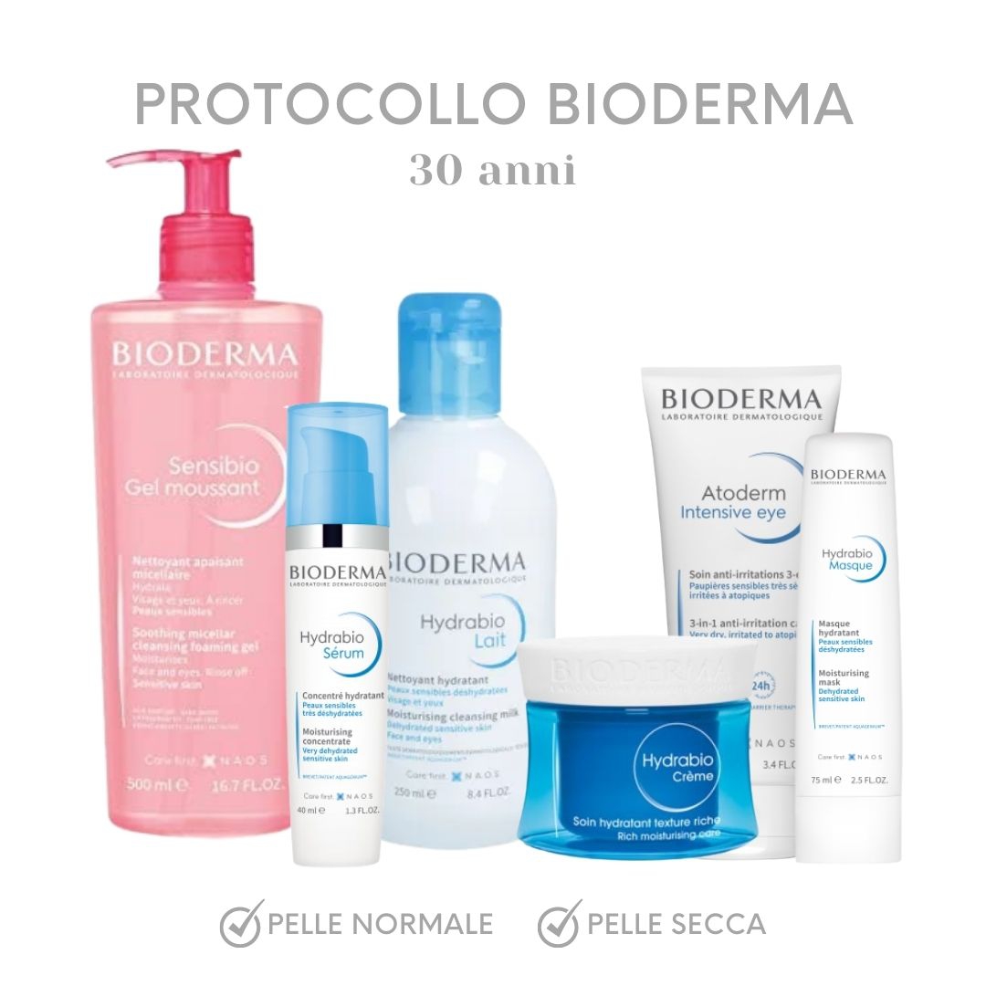 Skincare Protocollo Bioderma Pelle da Normale a Secca 30 Anni