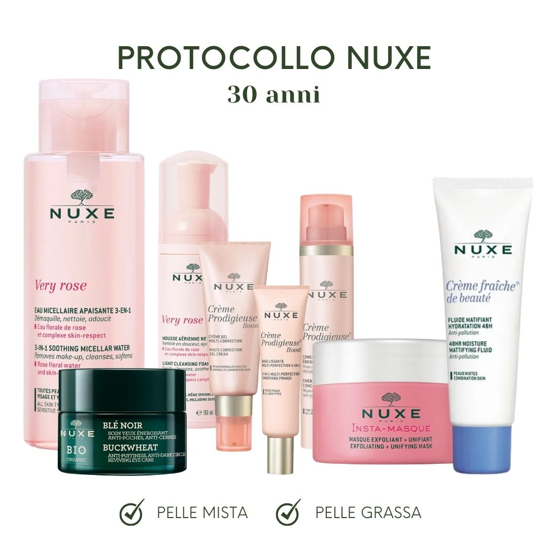 Skincare Protocollo Nuxe per Pelle da Mista a Grassa 30 Anni