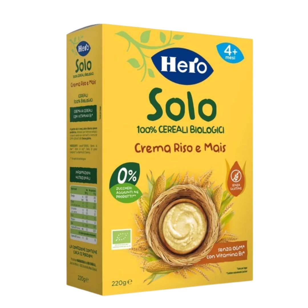 Hero Solo 100% Cereali Biologici Crema Riso e Mais 220 gr