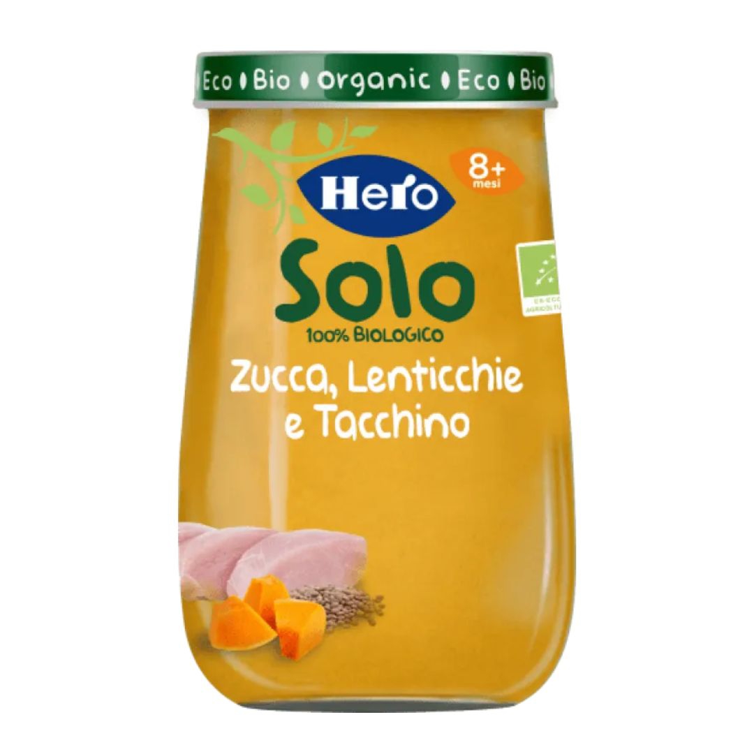 Hero Solo 100% Biologico Zucca, Lenticche e Tacchino 120 gr