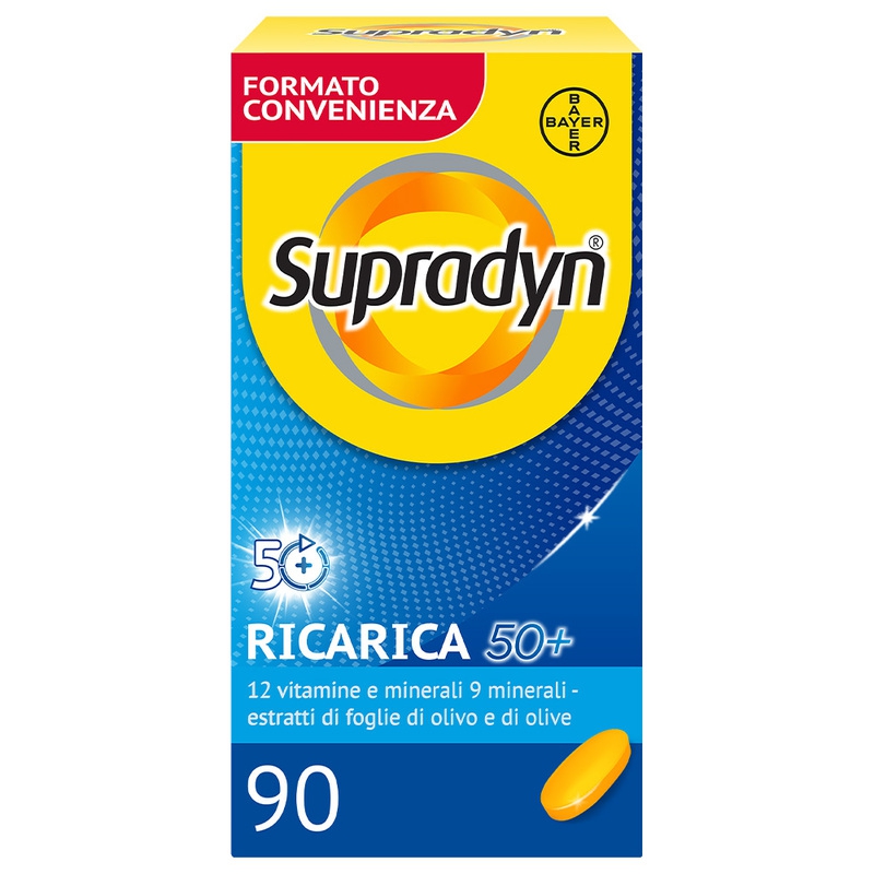 Supradyn Ricarica 50  Integratore Vitamine e Minerali con Antiossidanti 90 Compresse Rivestite