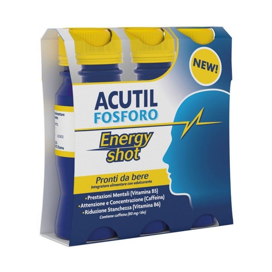 Acutil Fosforo Energy Shot Integratore Pronto da Bere 3 x 60 ml