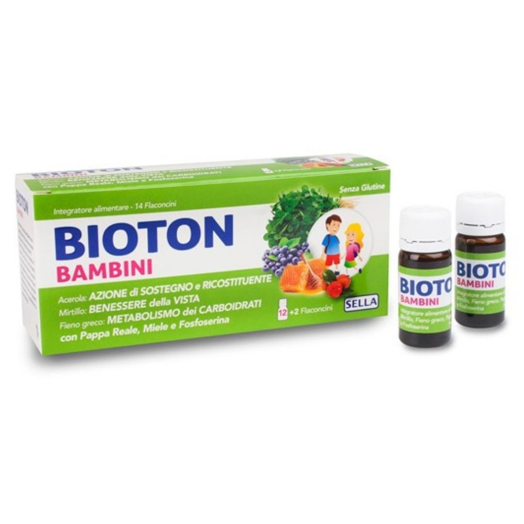 Bioton Bambini Integratore Alimentare per Bambini dai 3 Anni 14 Flaconcini