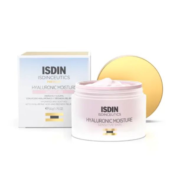 Isdin Hyaluronic Moisture Sensitive Crema Viso Leggera per Pelle Sensibile 50 ml
