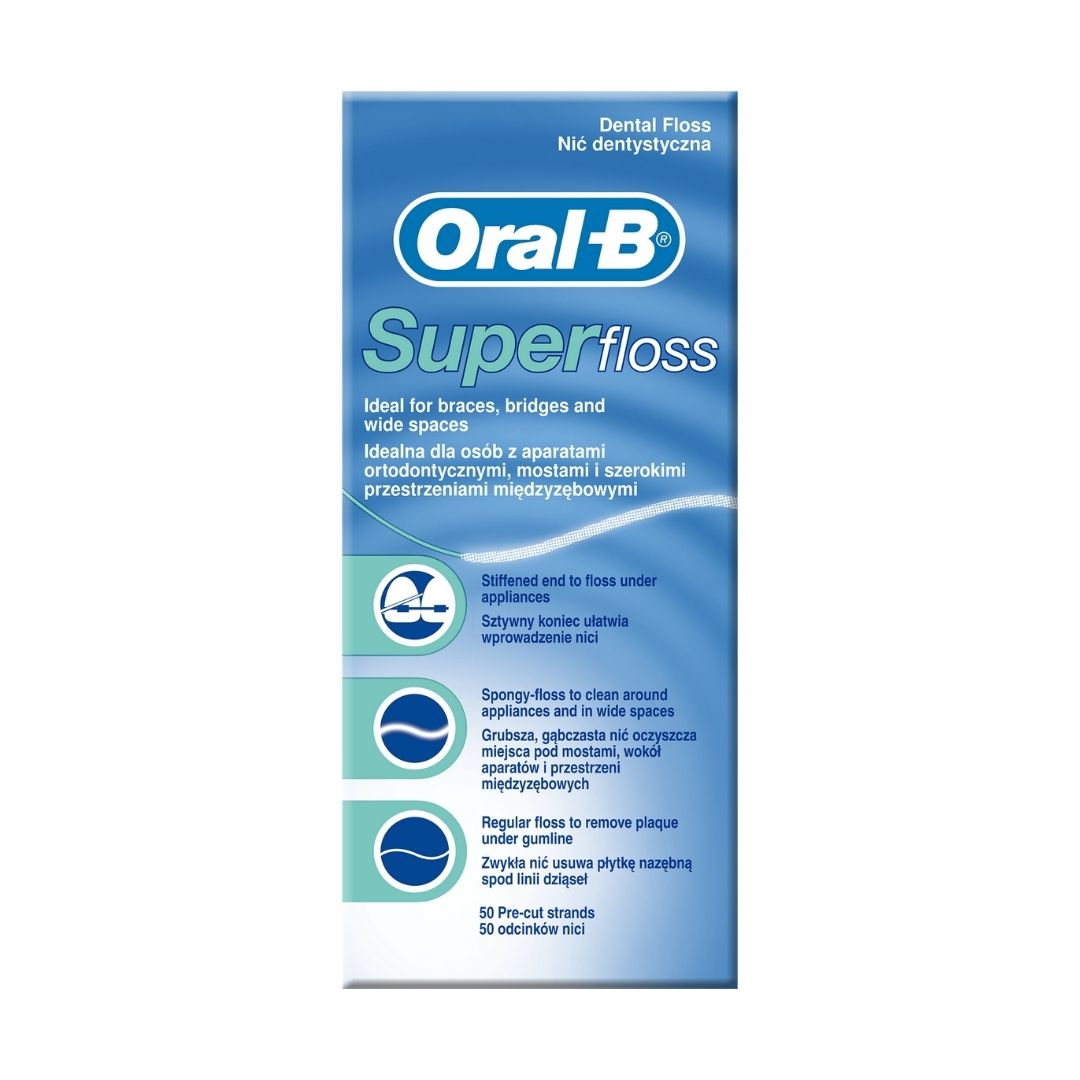 Oral-B Superfloss Filo Interdentale 50 fili Pre-Misurati Estremit Rigida