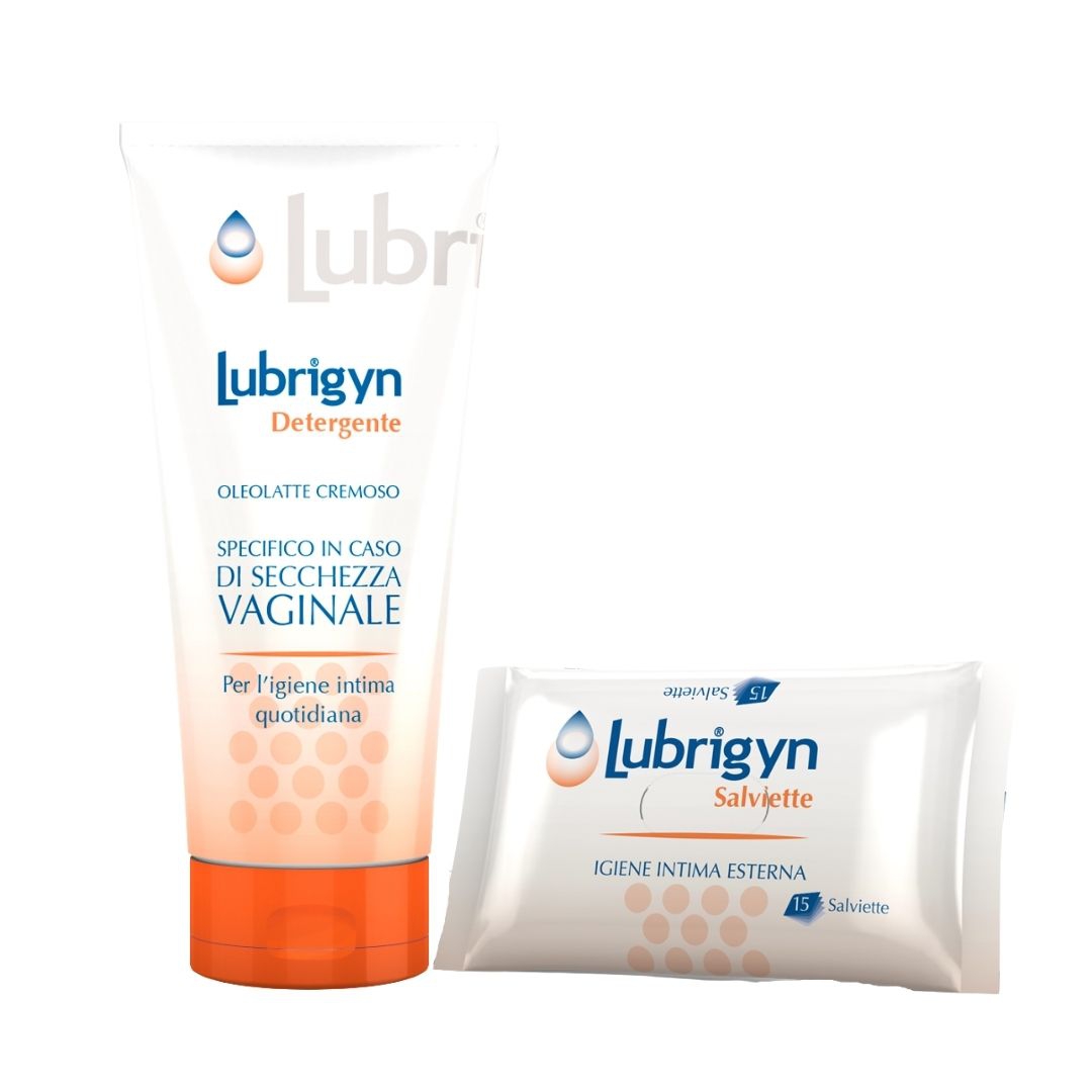 Lubrigyn Cofanetto Detergente Intimo Oleolatte Cremoso 200 ml + 15 Salviettine