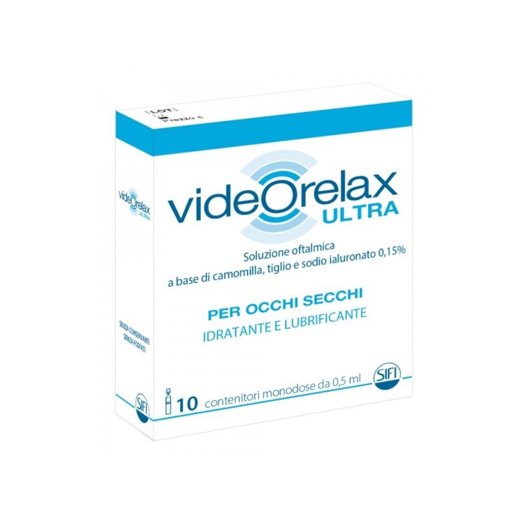 Videorelax Ultra Soluzione Oftalmica Idratante e Lubrificante 0,5 ml 10 pezzi