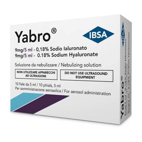 Yabro Aerosol Sodio Ialuronato 0,18% Soluzione Da Nebulizzare 10 Fiale Da 5 Ml