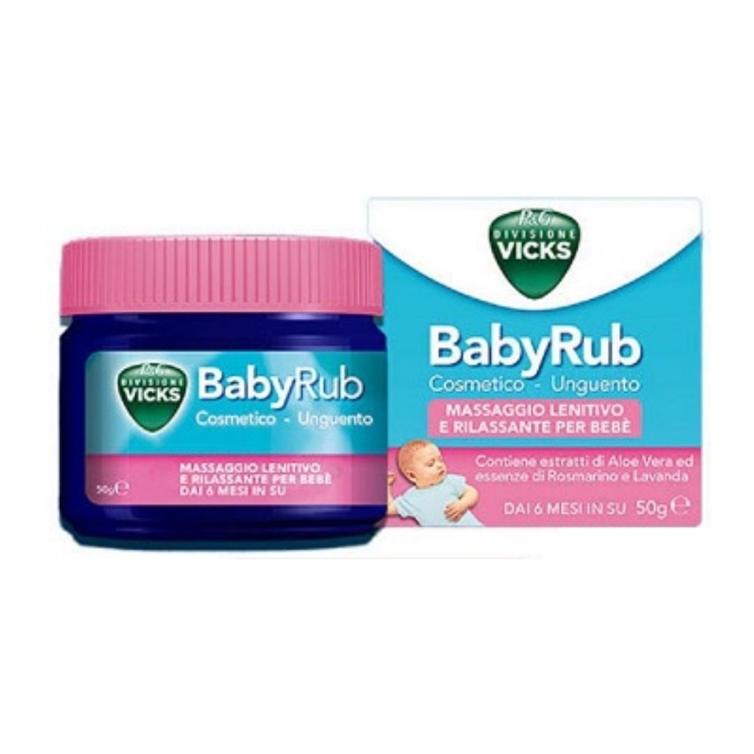 Vicks Babyrub Unguento per Massaggio Lenitivo e Rilassante del Bebe 50 G