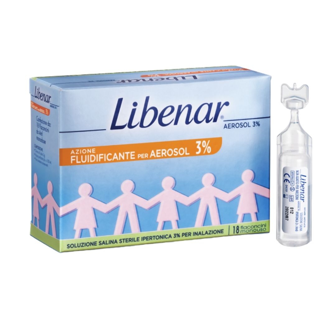 Libenar Aerosol 3% Soluzione Salina Sterile Ipertonica 18 Flaconcini