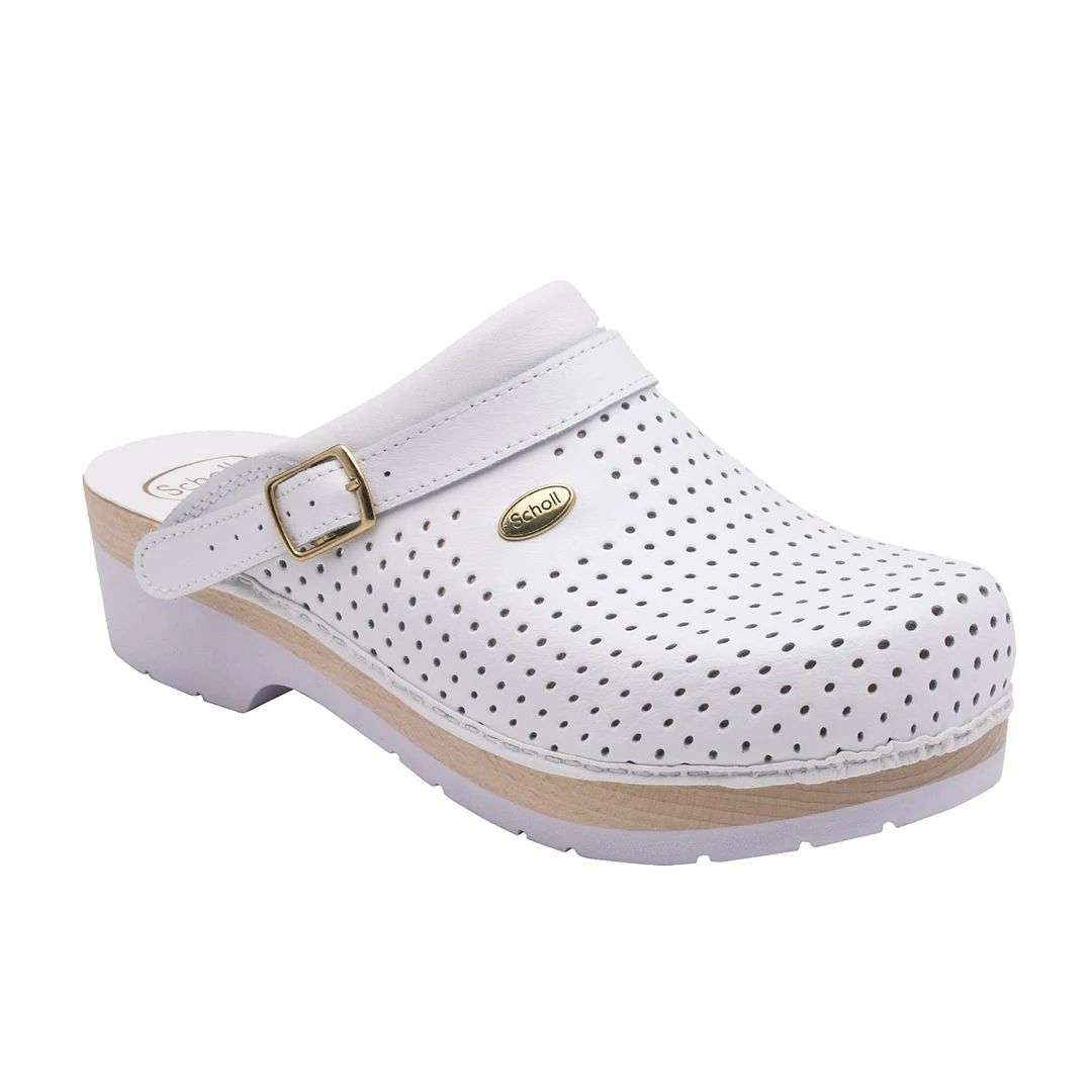 Dr.scholl's Clog Supercomfort Ciabatta Unisex con Plantare in Legno Bianca 39
