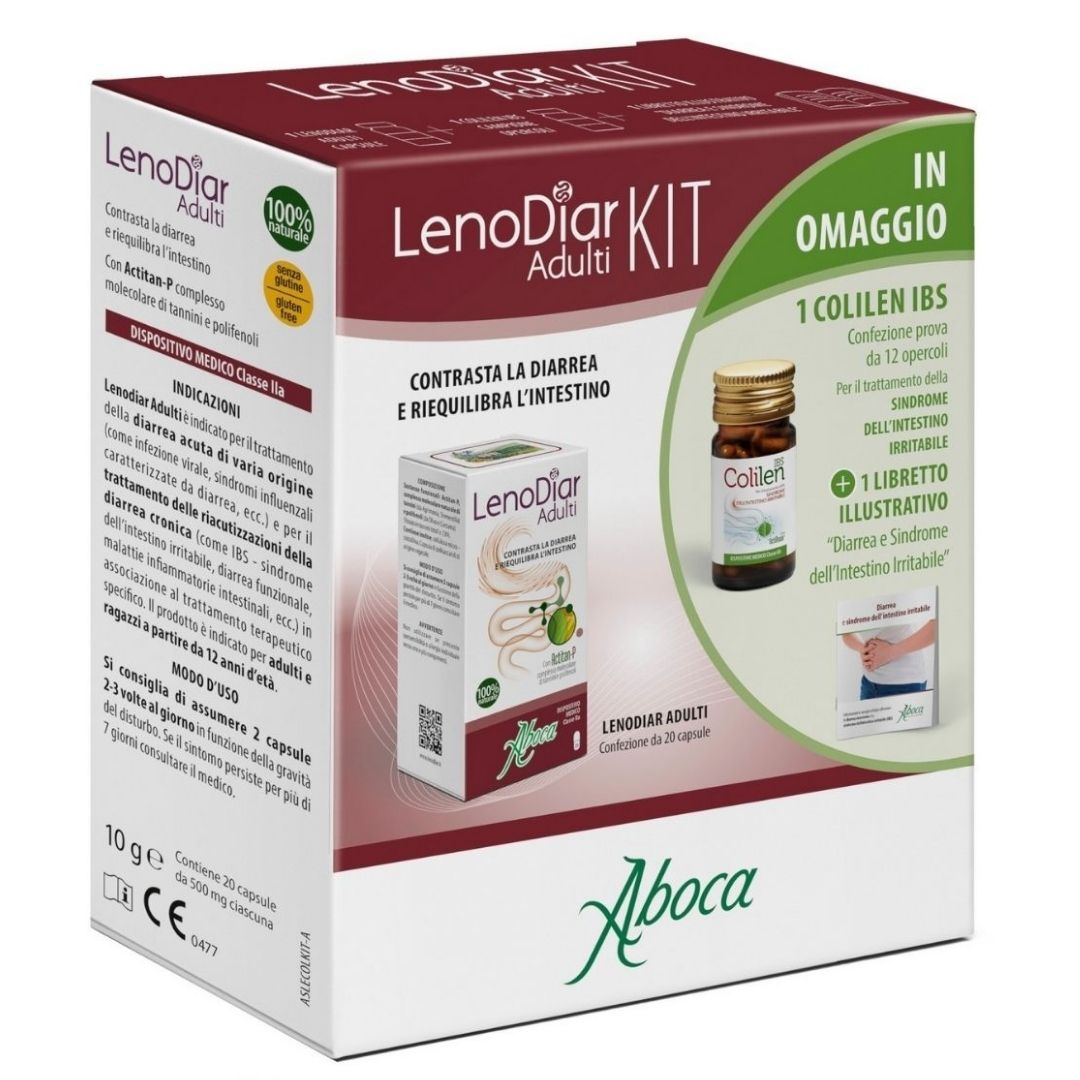 Aboca Lenodiar Adulti Kit 20 Capsule+Campione Colilen 12 Opercoli