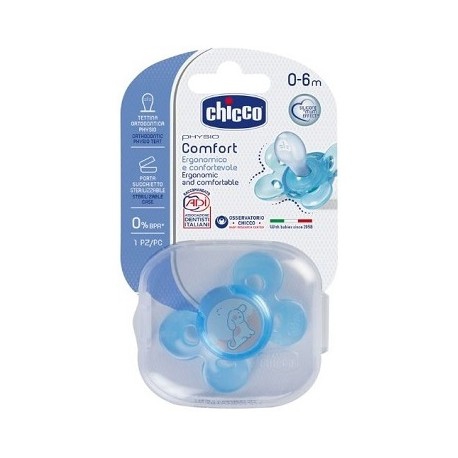 Chicco Physio Comfort Succhietto Boy in Silicone 0-6 Mesi 1 Pezzo