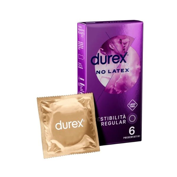 Durex No Latex Forma Classica Senza Lattice Confezione con 6 Profilattici