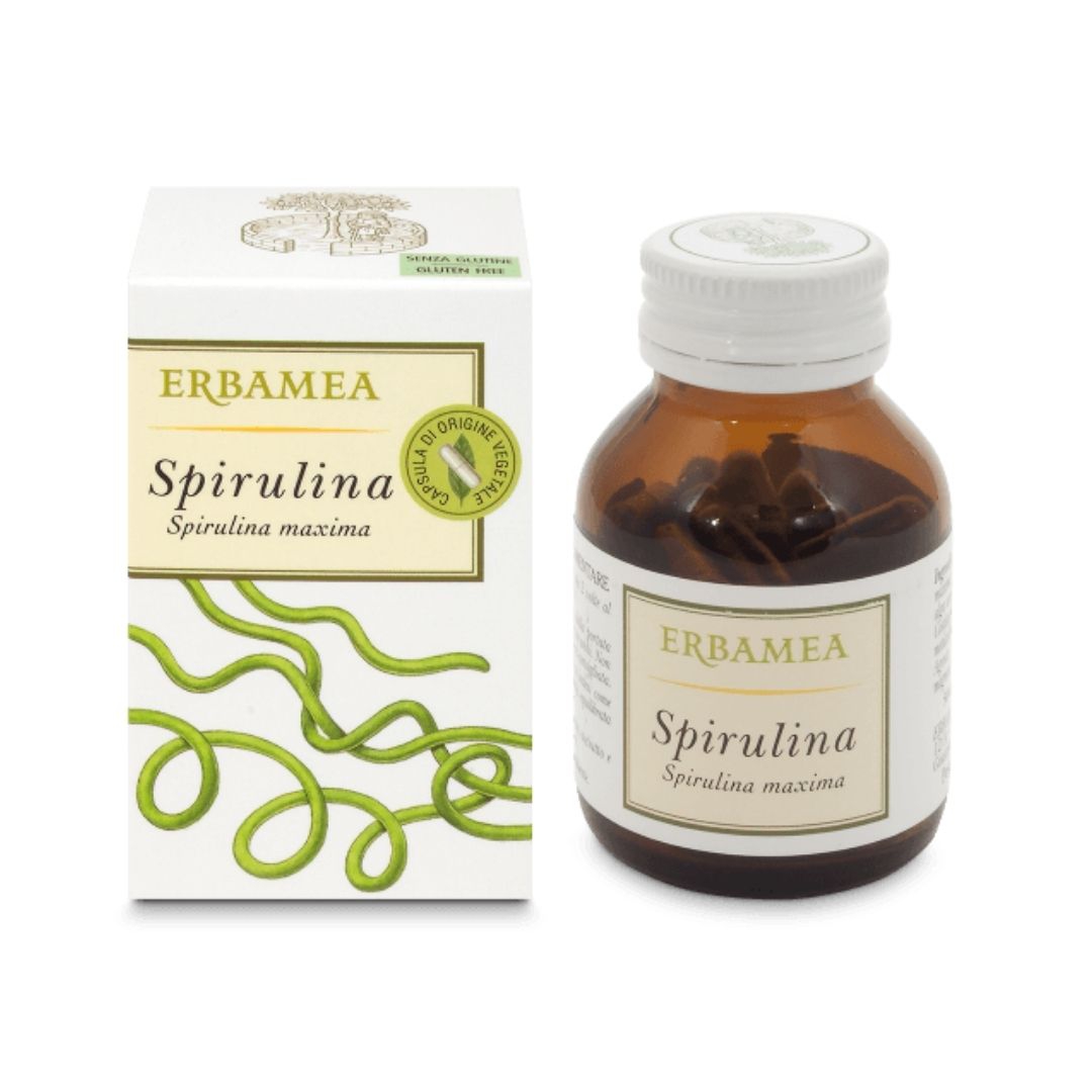 Erbamea Spirulina Integratore per la Stanchezza Fisica e Mentale 50 Capsule