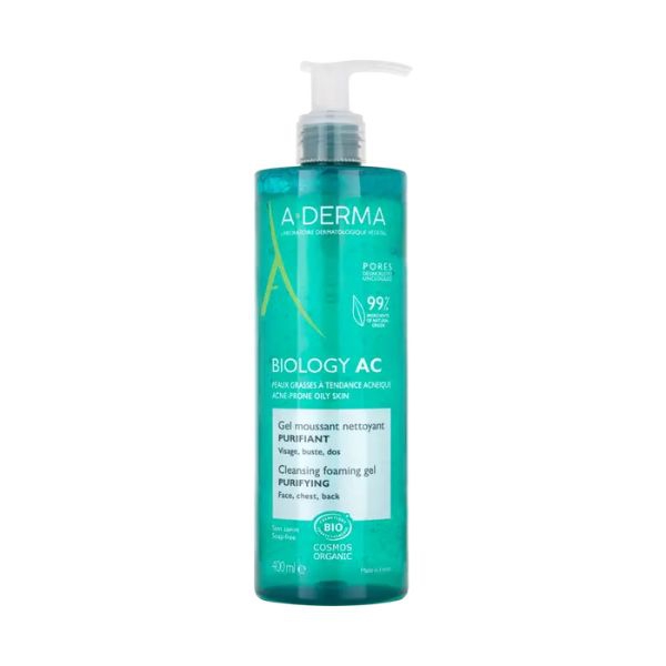 A-derma Biology Gel Detergente per Pelle Grassa 400 ml