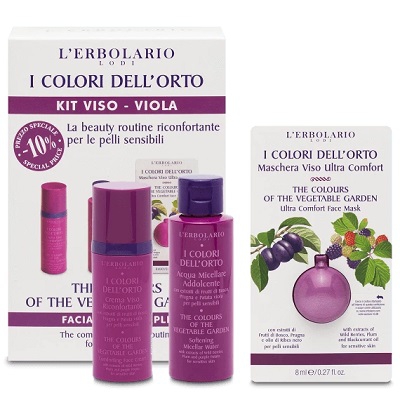 L erbolario I Colori Dell orto Cofanetto Viso Viola Crema Acqua Micellare Mask