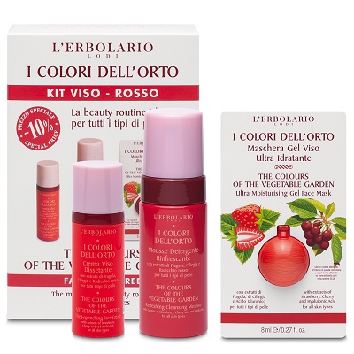 L erbolario I Colori Dell orto Kit Viso Rosso Crema Viso Mousse Deterg Maschera