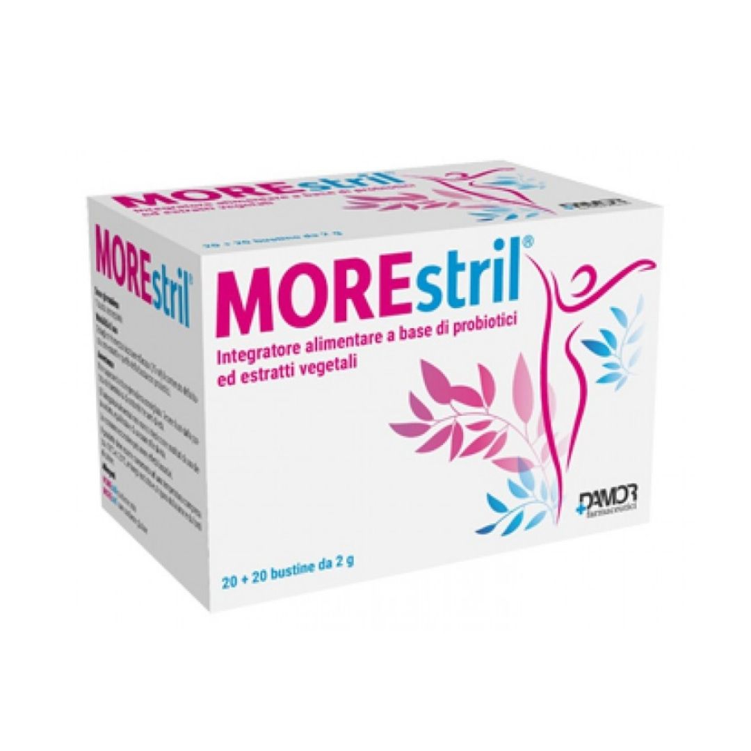 Morestril Integratore a base di Probiotici ed Estratti Vegetali 20 + 20 Bustine