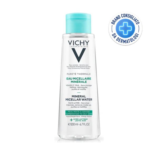 Vichy Purete Thermale Acqua Micellare Minerale per Pelle Mista e Grassa 200 ml