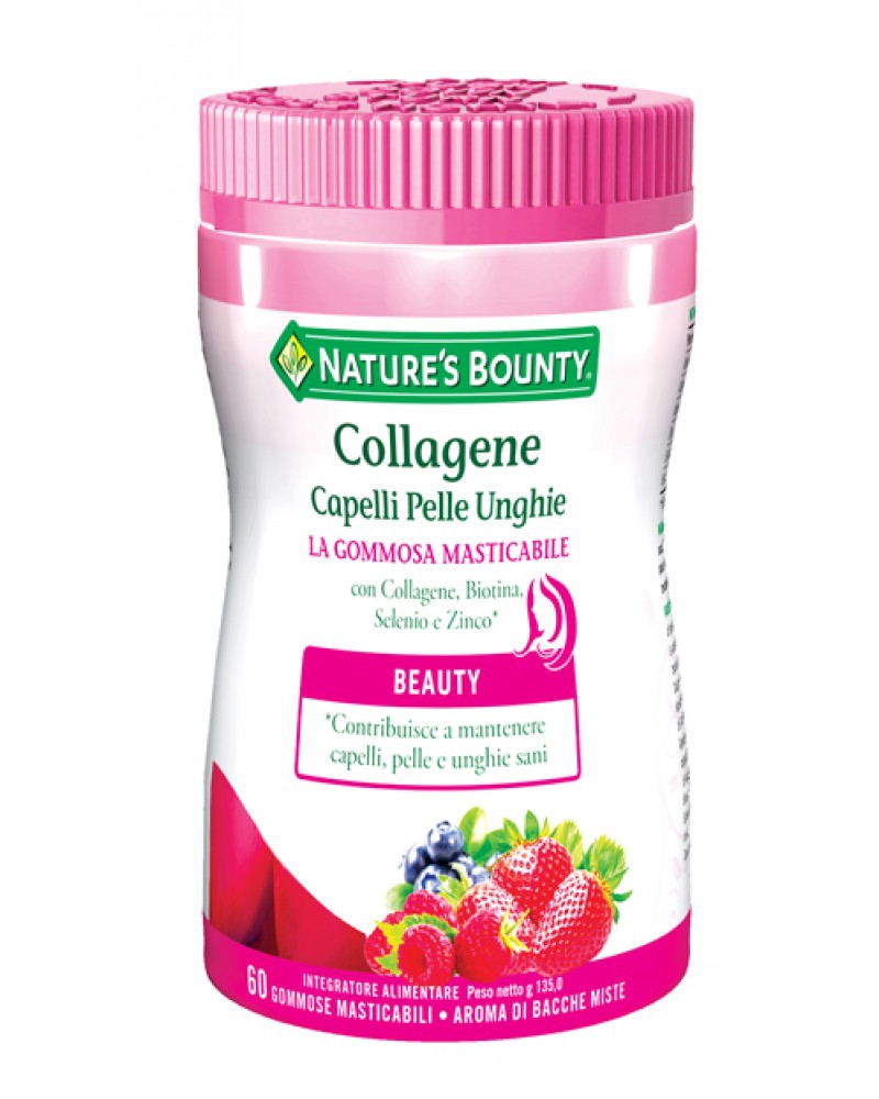 Nature s Bounty Collagene Integratore Capelli Pelle Unghie 60 Gommose Masticabili