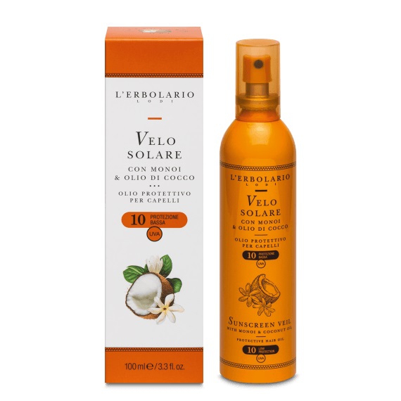 L'erbolario Velo Solare Monoi con Olio di Cocco Spray per Capelli Spf10 100 ml