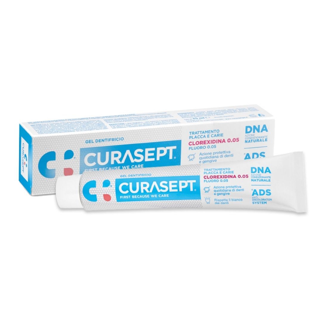 Curasept Gel Dentifricio Trattamento Placca e Carie 0,05 Ads+Dna 75 ml