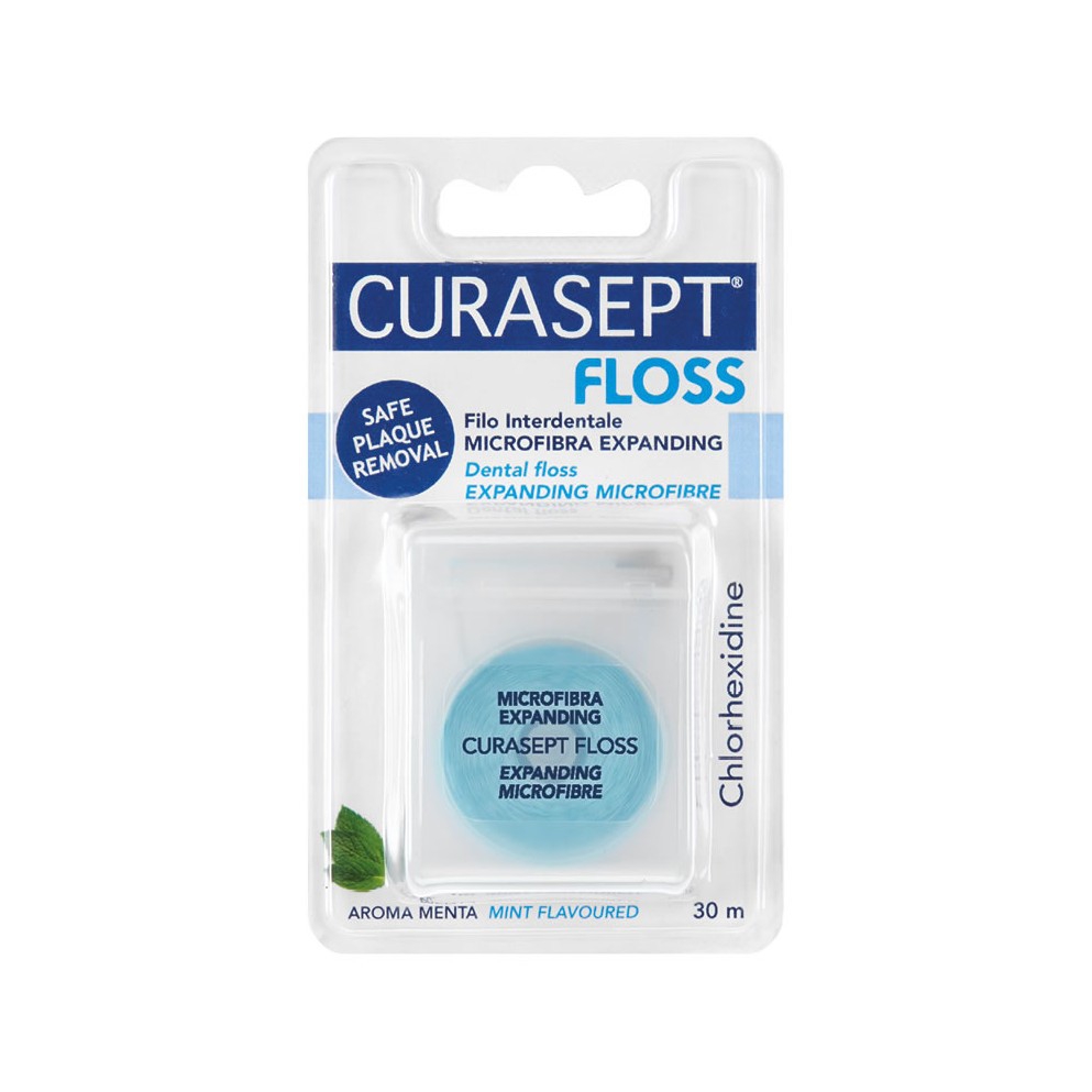 Curasept Floss Filo Interdentale Microfibra Expanding Clorexidina 30 m