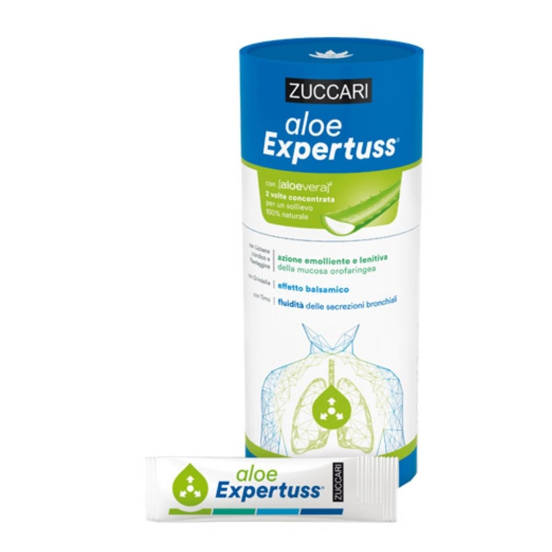 Zuccari Aloe Expertuss Adulti Integratore a Base di Aloe 12 Bustine 10 ml