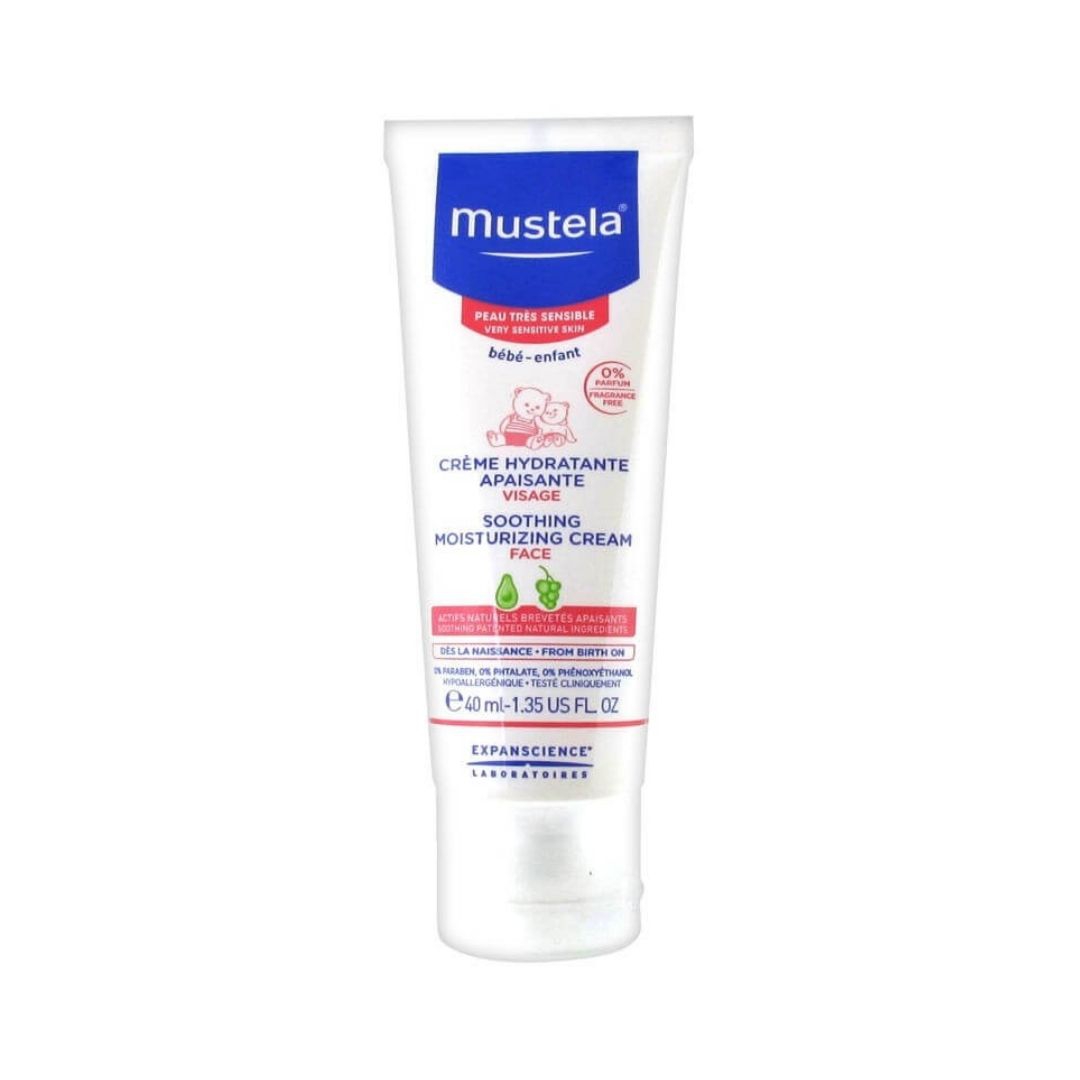 Mustela Crema Idratante Lenitiva Viso per Pelle Ipersensibile dei Bambini 40 ml