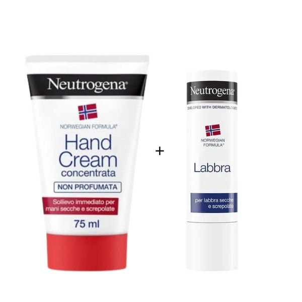 Neutrogena Crema Mani Non Profumata 75 ml + Stick Labbra