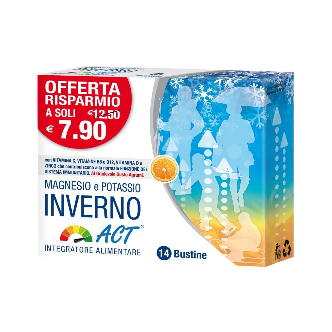 Magnesio e Potassio Inverno Act Integratore Alimentare 14 Bustine 5 g