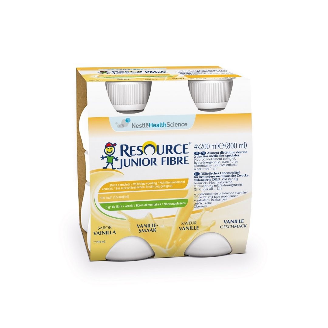 Nestle Resource Junior Fibre Gusto Vaniglia 4 Pezzi da 200 ml