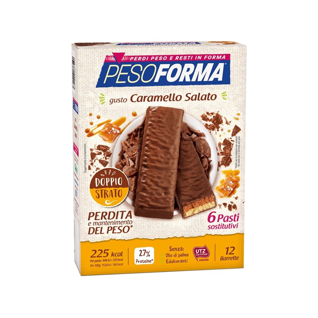 Pesoforma Barretta al Caramello Salato 12 Barrette 372 g