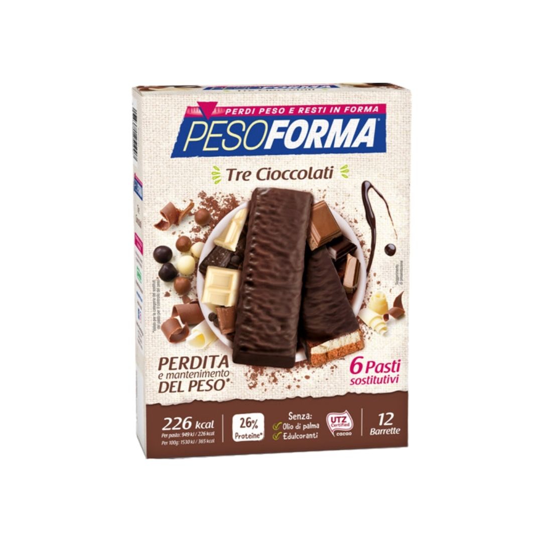 Pesoforma 3 Cioccolati 12 Barrette 372 g